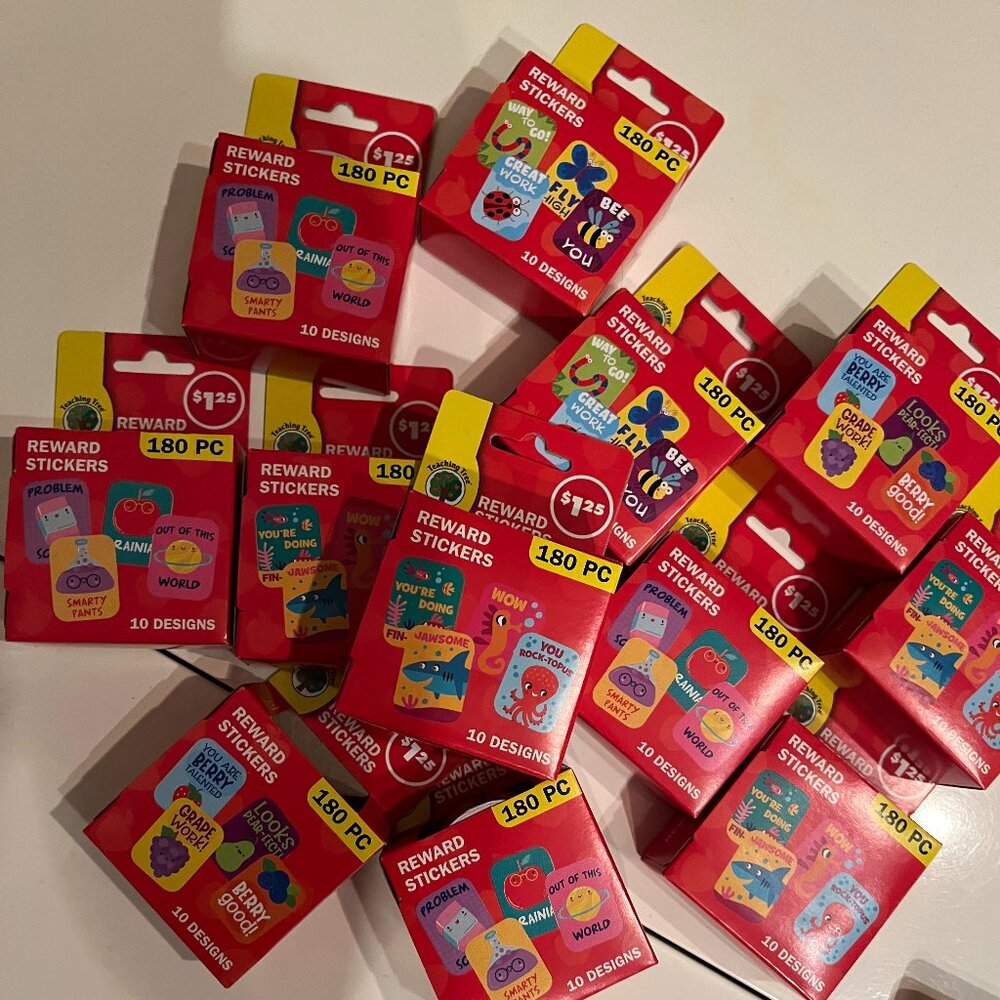 Teacher Reward Stickers  (12 Packs 2160 Total Stickers NEW Crafter’s Square